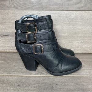 Steve Madden Repp Leather Cut Out Buckle Bootie